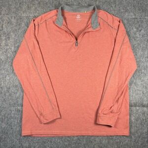 TASC 1/4 Zip Pullover Men's XL Bamboo Performance Stretch Orange Golf
